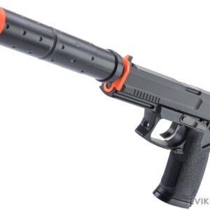 Pistola de airsoft de gas sin retroceso Y&P MK23 con extensión de cañón con supresor simulado